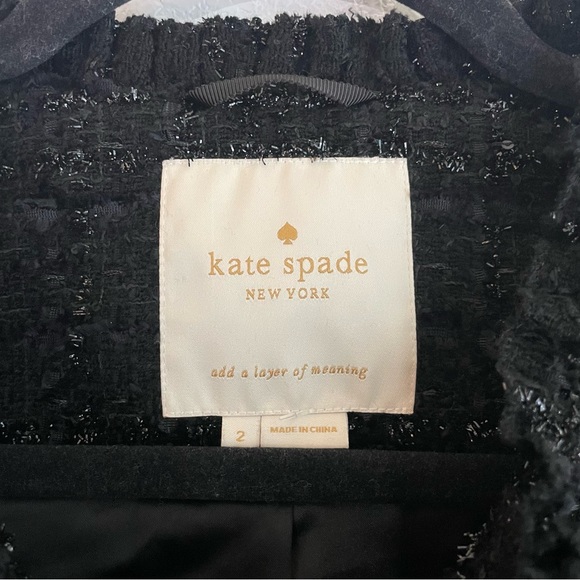 Kate Spade Black Sparkle Tweed Jacket - Picture 7 of 8